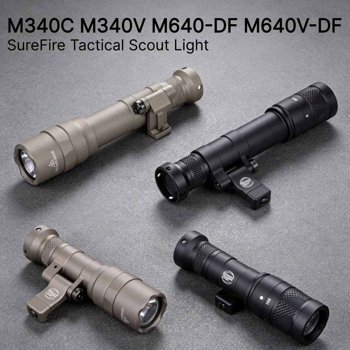 SureFire M340C M340V M640 DF M640V DF LED Tactical Scout Light Fits 20mm Picatinny Rail Outdoor Hunting Shooting Training Gear