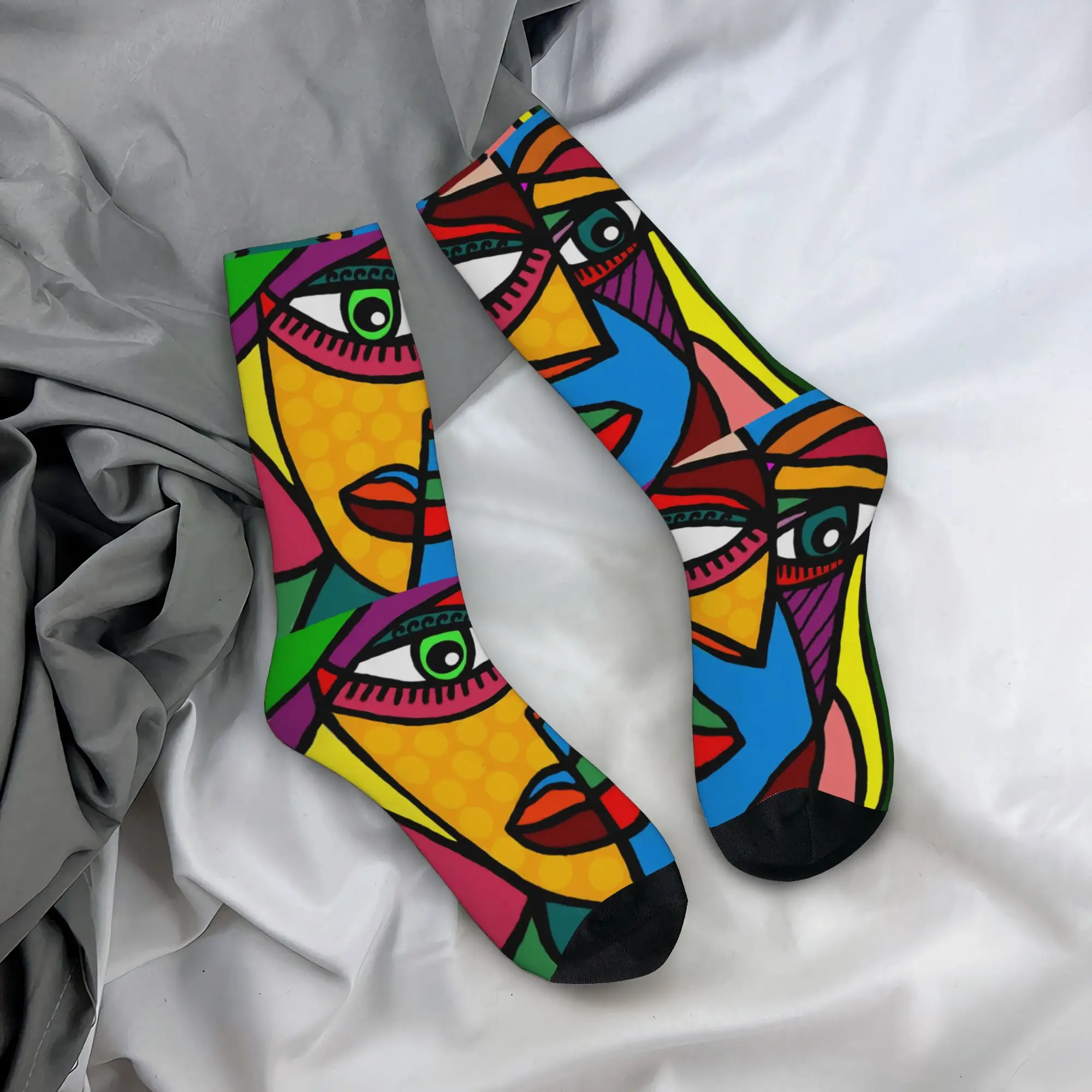 

Носки для взрослых мужчин, носки с абстрактным изображением Пабло Пикассо, зимние удобные носки, дизайнерские противоскользящие носки для занятий спортом на открытом воздухе