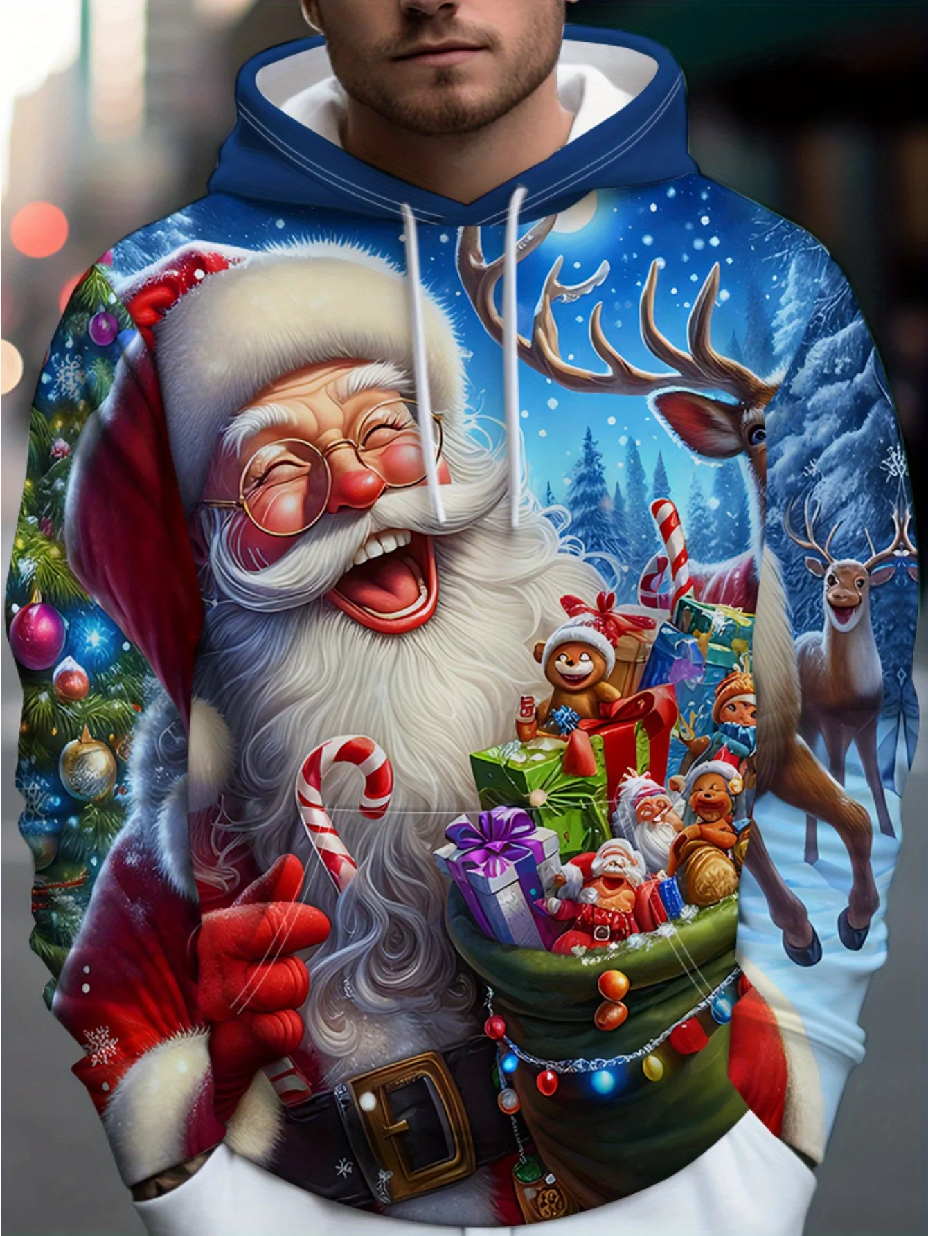 الرجال عيد الميلاد هوديي سانتا كلوز البلوز البلوز لحفلات عطلة عيد الميلاد الملابس هدية المرأة هوديي الاطفال هوديي #4