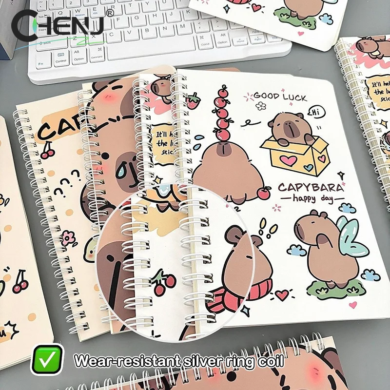 1pcs Cartoon Kawaii Capybara A5 Coil Notebook Exercise Book Cute Notepad Diary School Stationery Supplies