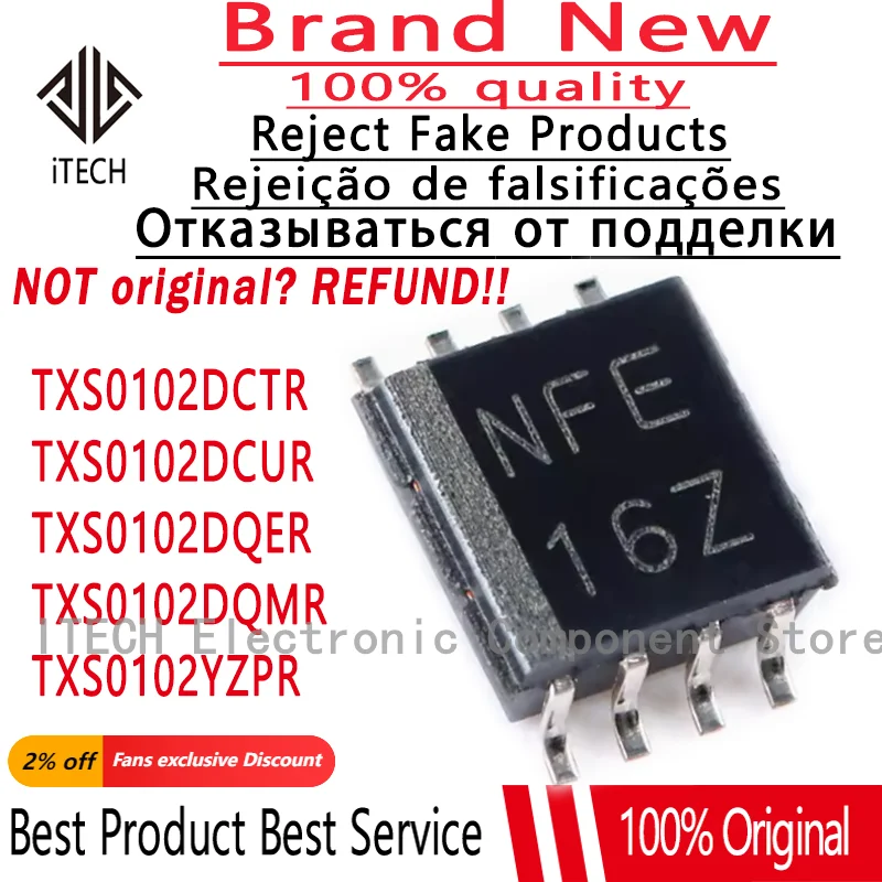 10PCS/Lot TXS0102DCTR NFE TXS0102DCUR FENZ TXS0102DQER 2H TXS0102DQMR 2HR TXS0102YZPR New Original Level Converter