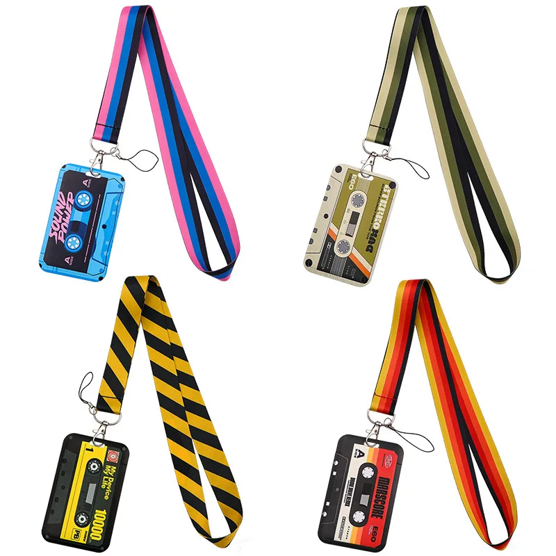 

Винтажный держатель для удостоверений в стиле ретро с цветочным узором, шнурок для ключей, бейдж, брелок для спортзала, аксессуары для ключей