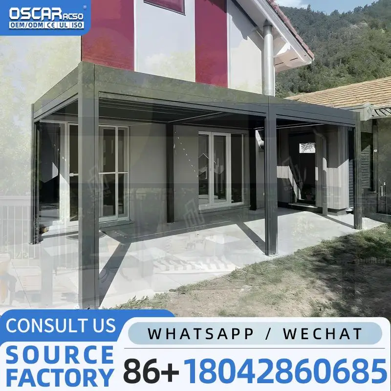 

Современная уличная алюминиевая водонепроницаемая жалюзи на крыше, садовая беседка на заднем дворе, патио, беседка у бассейна