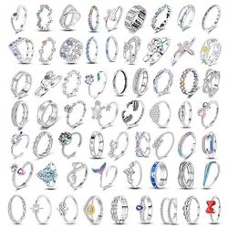 925 Sterling Silver Star Moon Infinity Love Valentine's Day gift Gemstone Geometric mom Ring Boutique Party Gift Set For Friends