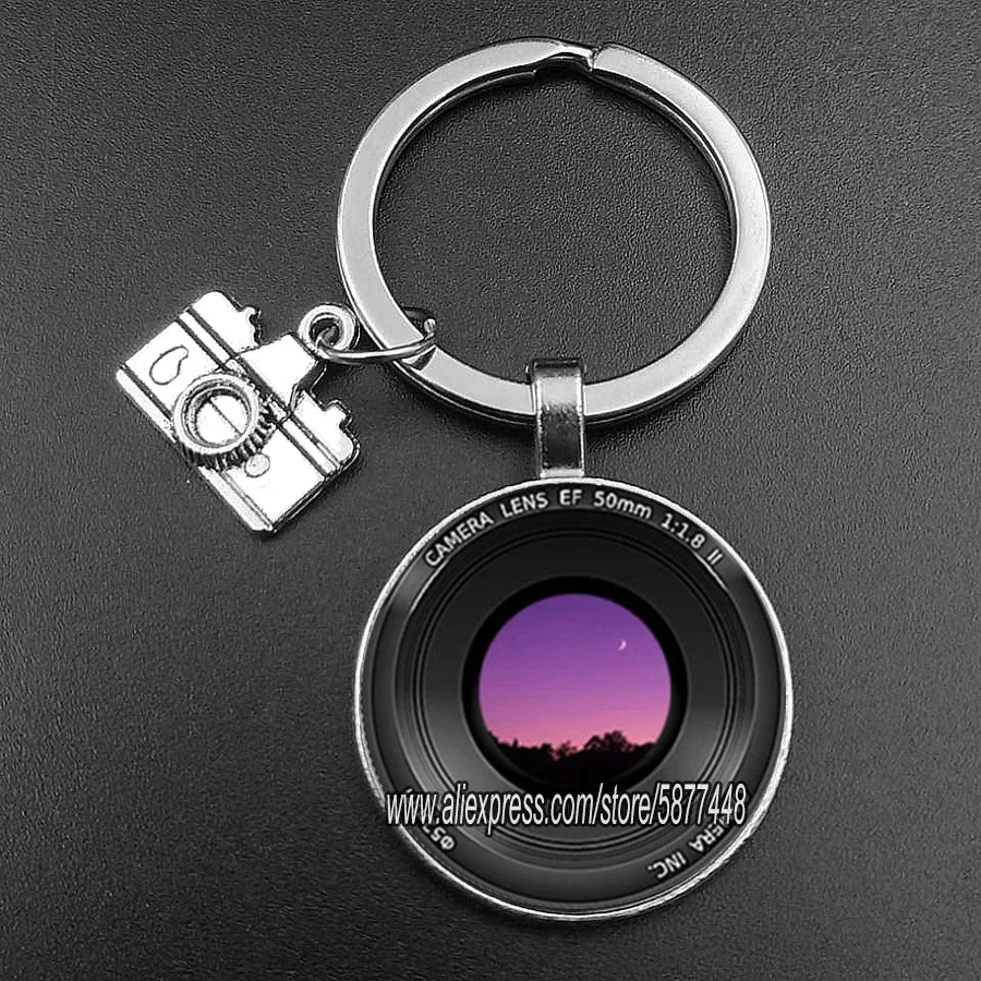 Fashion SLR Lens Camera Pendant Keychain Photographer SLR Enthusiast Key Ring Personality Jewelry Gift for Photography Lovers