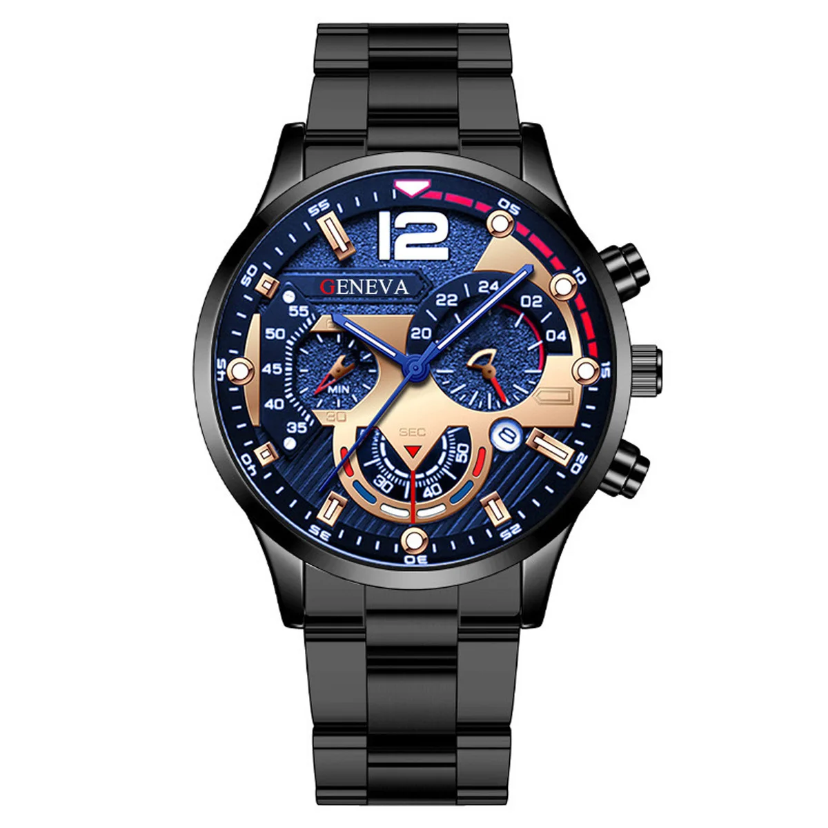 8-Piece Men's Quartz Watch Set with Accessories