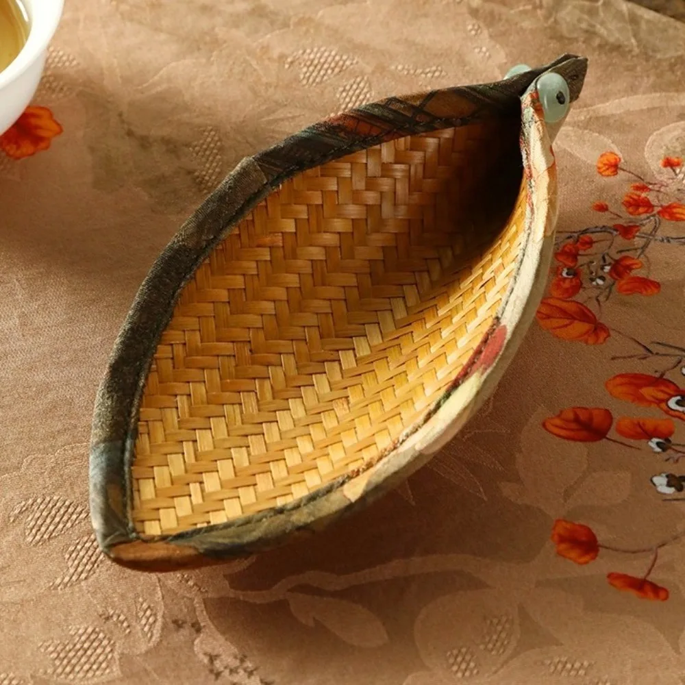 

Household Bamboo Woven Tea Chaze Retro Chinese Style Tea Dustpan Oval Tea Scoop Tea Room