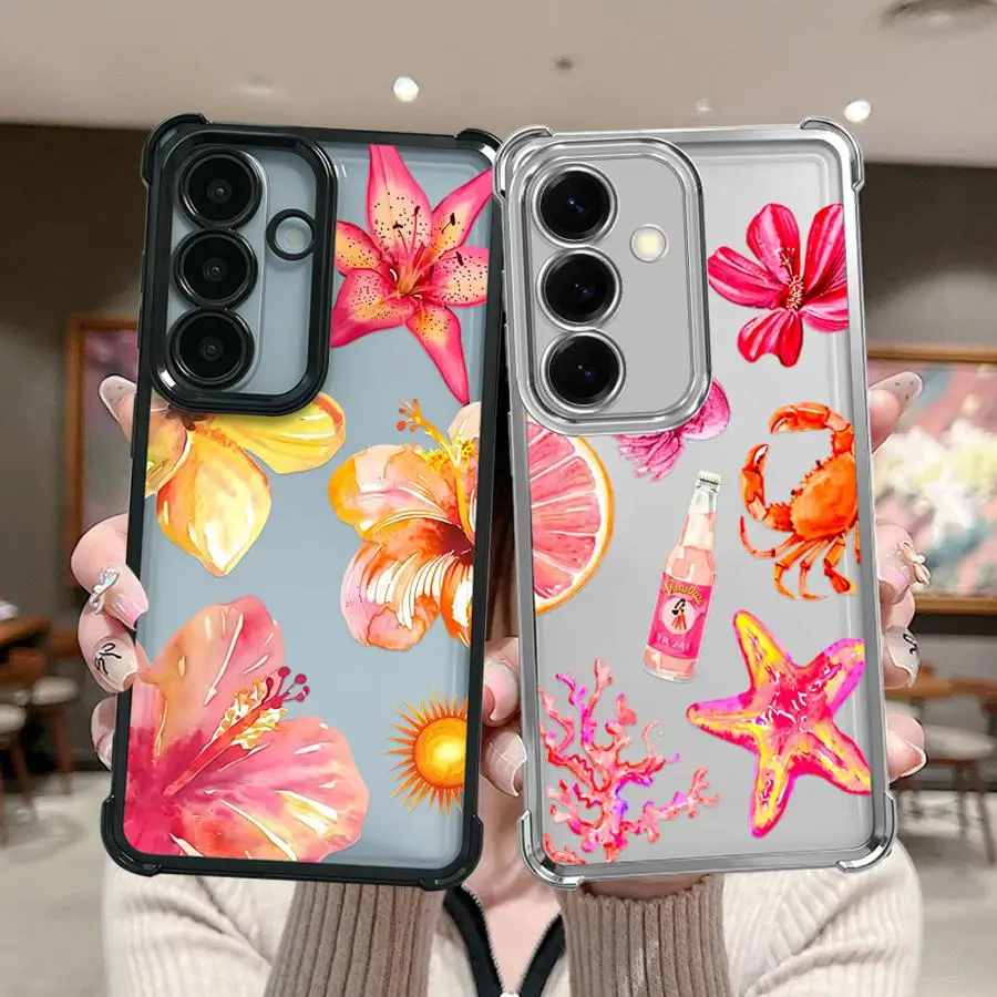 Case for Samsung Galaxy A13 A25 A15 A26 A21s A52 A17 A35 A36 A33 A16 A24 Phone Cover Ocean Tropic Hibiscus Days