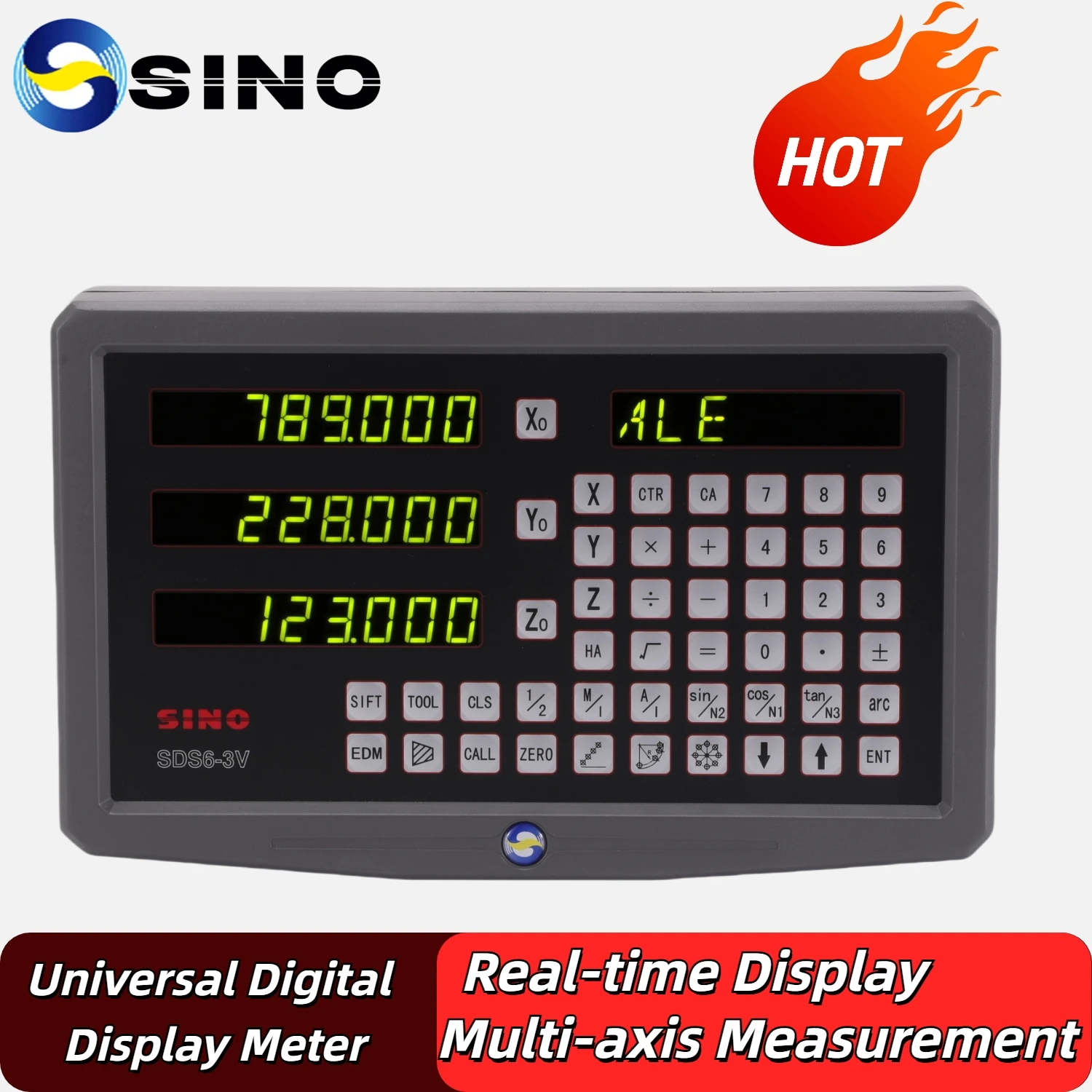 НОВЫЙ SINO SDS6-3V DRO 3-осевой фрезерный станок с цифровым считыванием DRO 110 В/220 В Дисплей Счетчик Экран Монитор 3 оси Индикатор