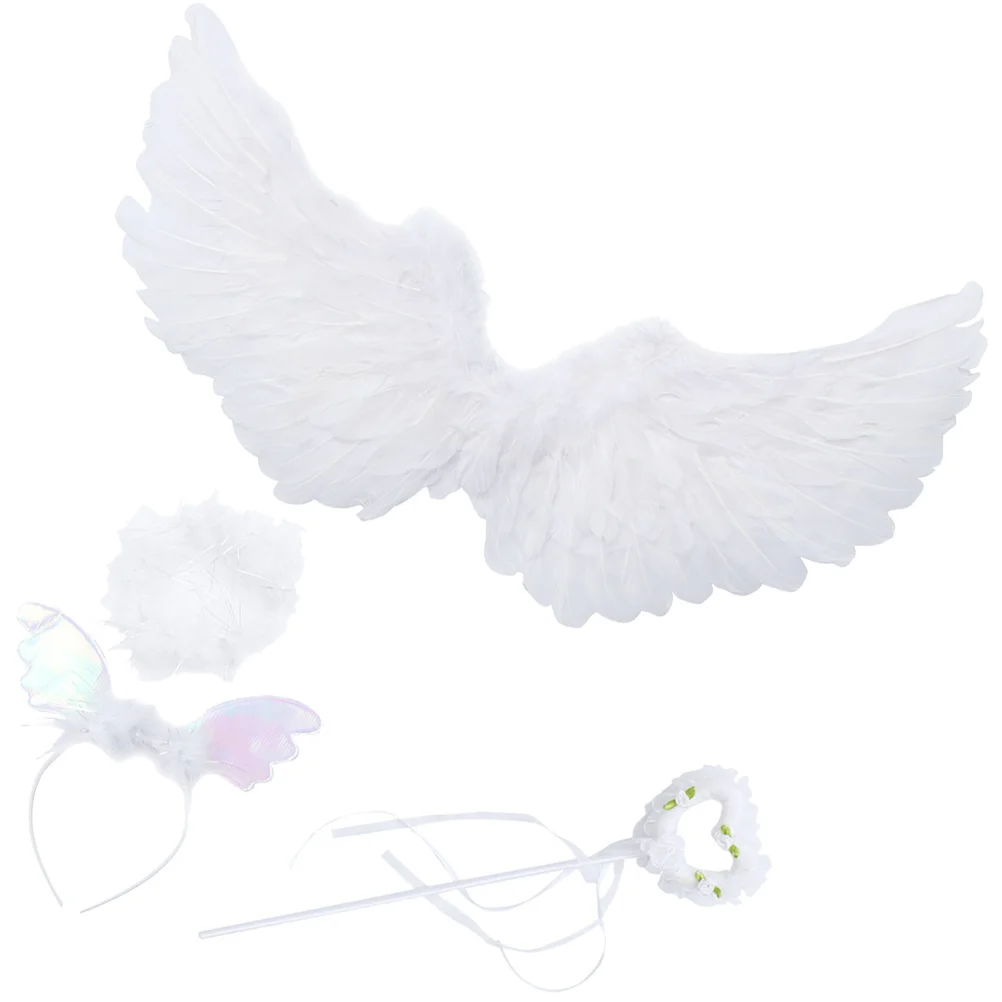 1 set 1 Set Fairy Wing Headband Wand Costume Props For Girls Lightweight Reusable Cosplay Party Festival Performance Accessory