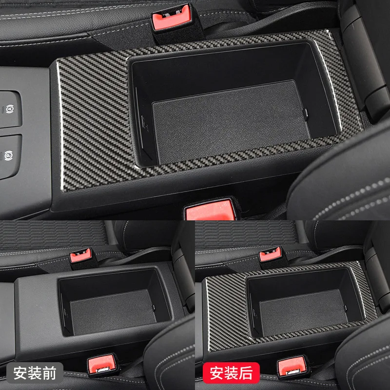 

FOR Audi A3 Retrofitting the center console armrest box panel Decorative stickers Audi A3 Carbon fiber pattern Interior