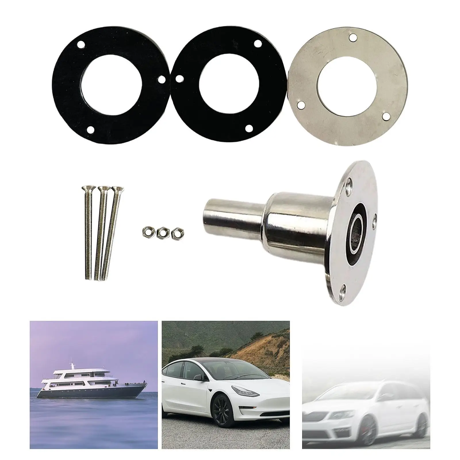 thru Hull Exhaust Skin Stainless Parking Heaters Multifunction 24mm Tube Pipe for Car Truck RV Accessories