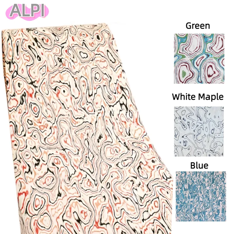 6 Colors Tech Unique Burl Wood Veneer Caiyun Grain Maple for Cabinet Door Wall Paneling Furniture Decor Veneer ALPi L:250*58cm