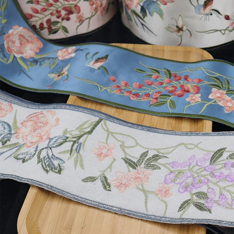 1 M จีนปัก Webbing Retro เย็บปักถักร้อยลูกไม้ Trim สําหรับ DIY Hanfu เครื่องแต่งกายเบาะผ้าม่านตกแต่งริบบิ้นอุปกรณ์เสริม