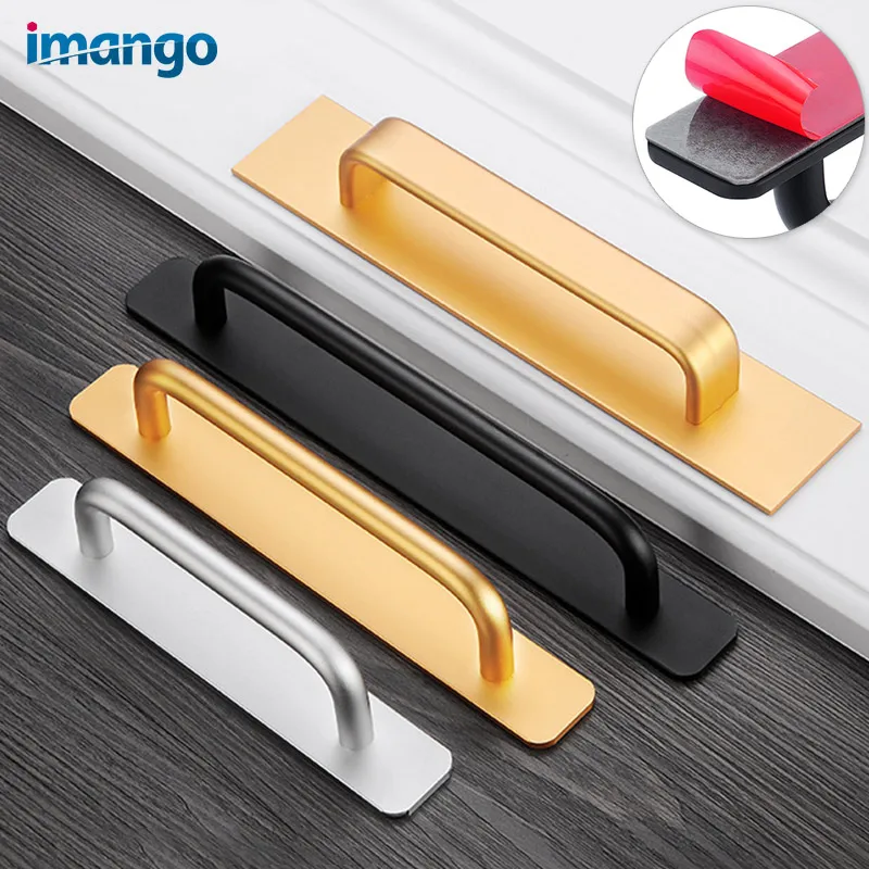 Self-Stick Instant Cabinet Drawer Handle and Pull Push Glass with Adhesive for Kitchen Door Bathroom Window Sliding Closet Knob