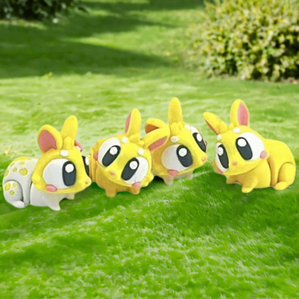 핑크/노란색 3D 인쇄 암소 모델 시뮬레이션 그림 귀여운 스타일 3D 인쇄 토끼 그림 수공예품 활