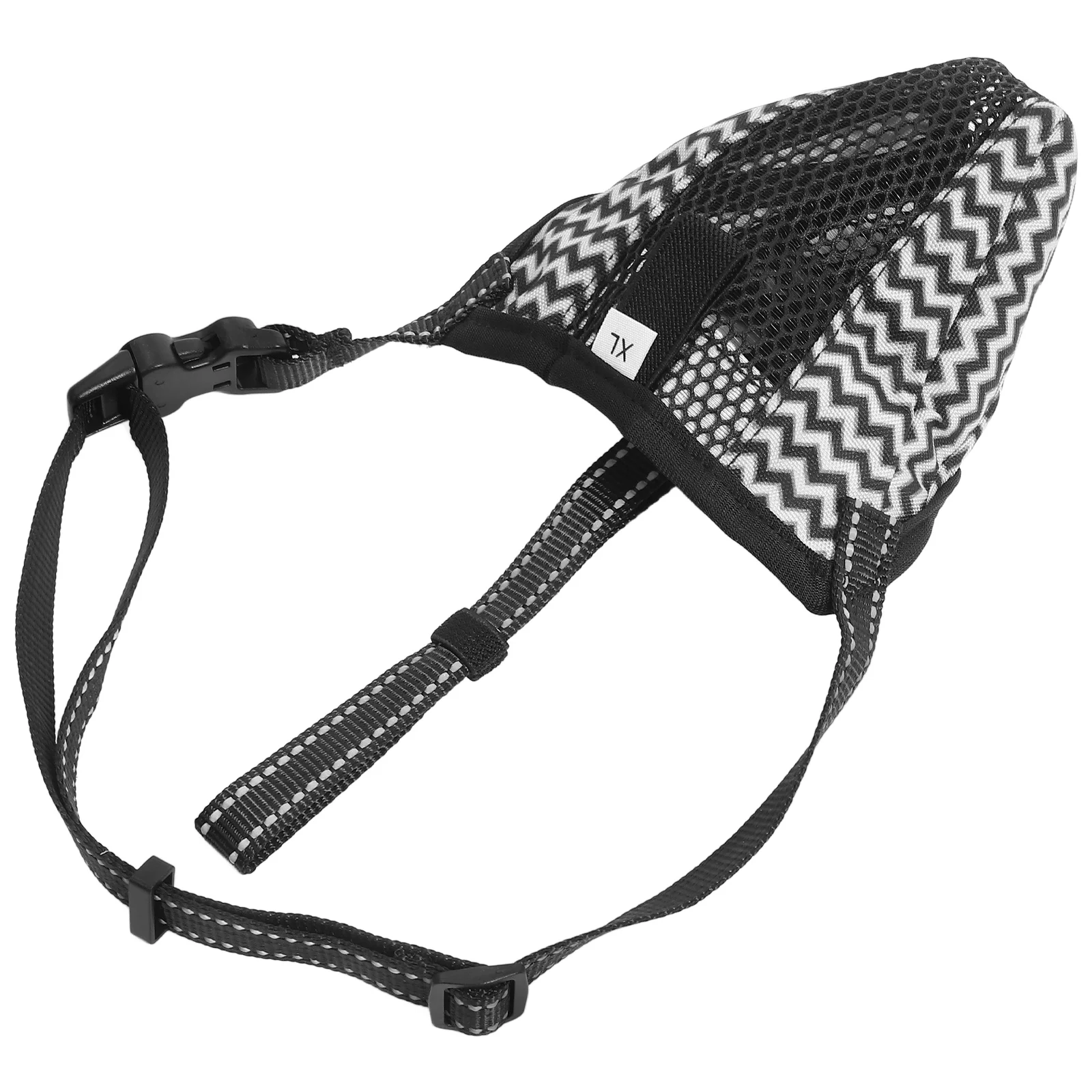 

Anti bite Dog Muzzle Grey Stripe L Size Breathable Polyester Adjustable Walking Puppy Mouth Cover Stops Barking Prevents for dog