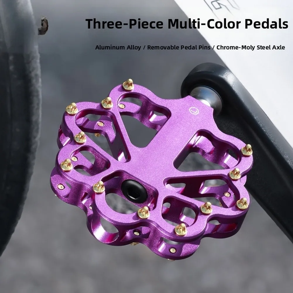 

New Bicycle Pedals 3 Bearing Flat Anti-slip Road Bike Pedals Aluminum Alloy Wide Platform Pedals Bicycle Replacement Accessories