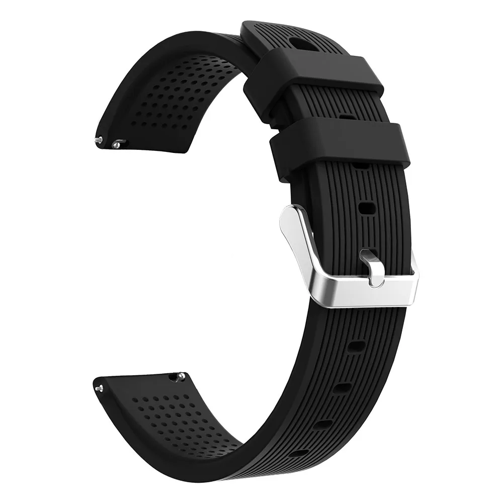 

20mm Stripe Silicone Wrist Strap Replacement for Amazfit GTS/Amazfit Bip Lite - Black