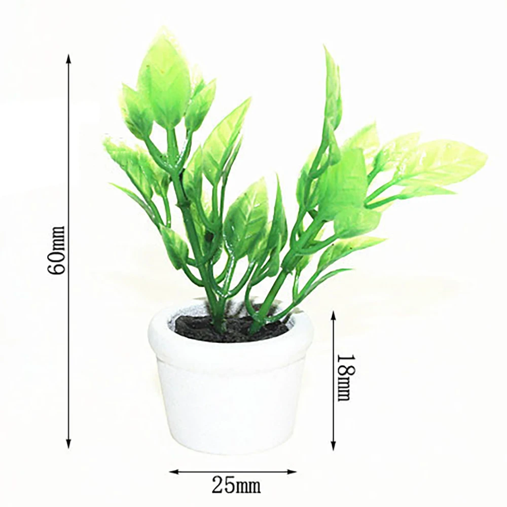 1 個 1/12 ドールハウスミニチュア鉢植えミニ緑の植物花模型玩具ドールハウスアクセサリー装飾 ob11 bjd