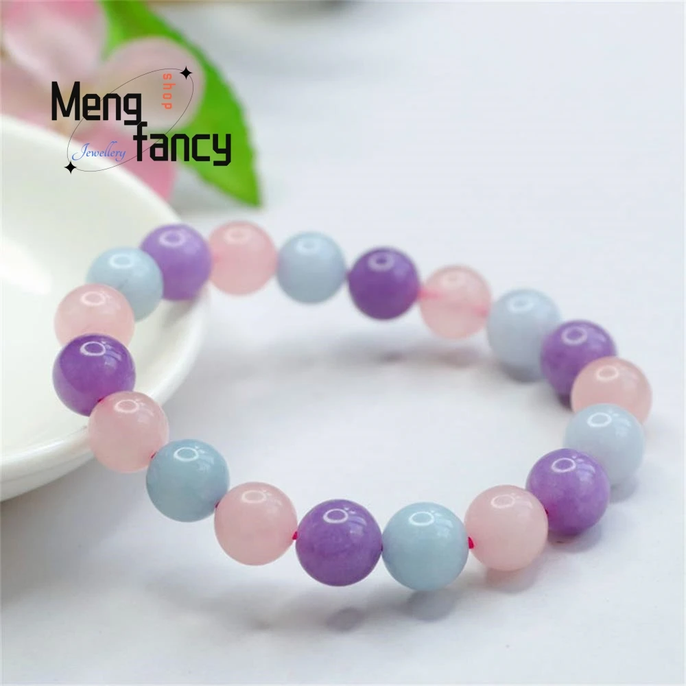 Natural Colourful Crystal Doppelganger Pink Crystal Aquamarine Luxury Beaded Best Selling Bracalet Exquisite Fashion Jewellery