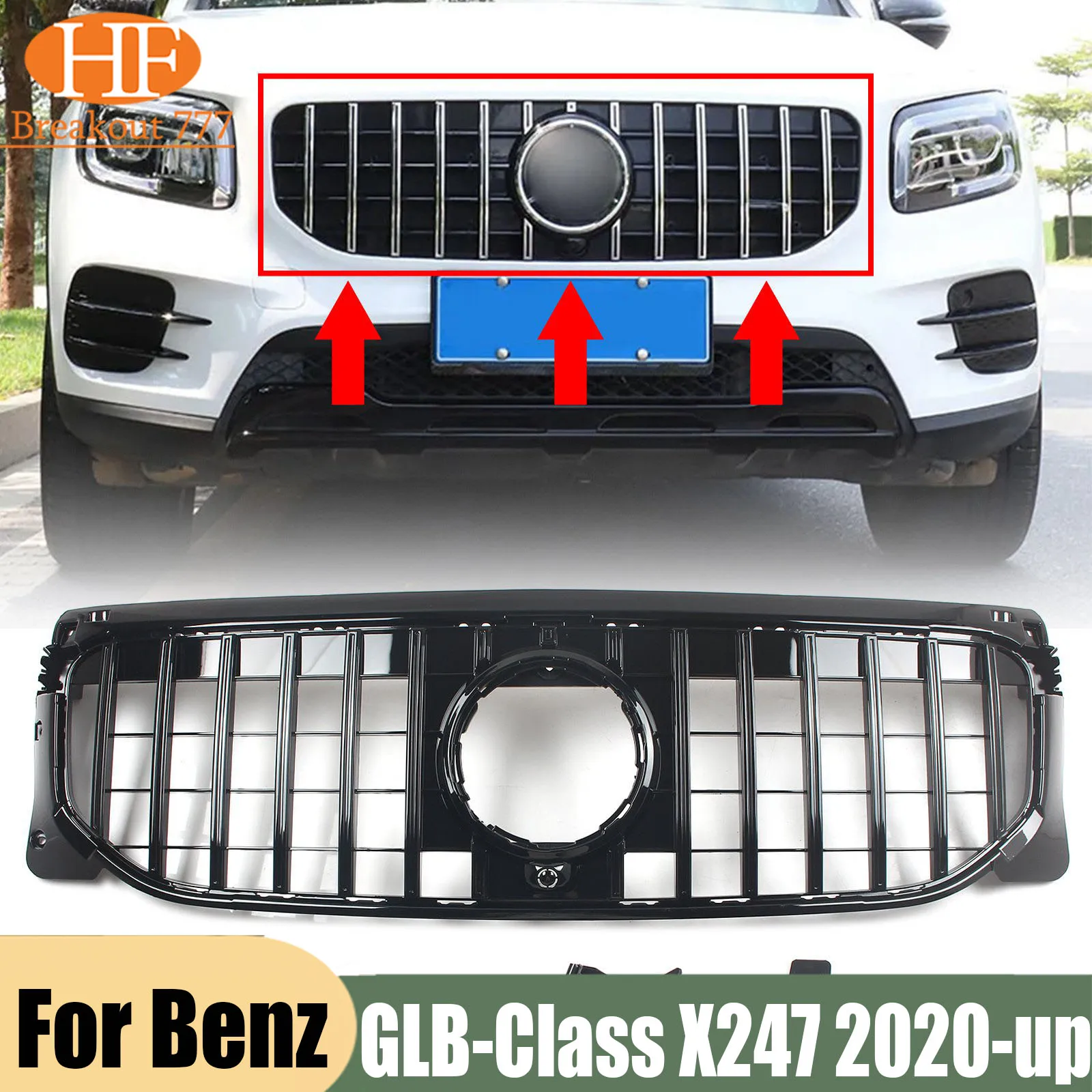 Front Bumper Grille Grill Mesh Grid Tuning Accessories Body Kit For Mercedes-Benz GLB-Class X247 2020-up