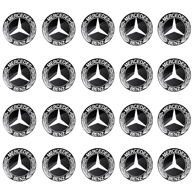 10pcs 14mm Car Key Emblem Sticker Auto Interior Epoxy Decor Decals For Mercedes Benz G S R C E B A Class GLA GLK E300 S200 W206