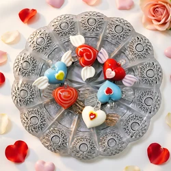 2pcs Cute Glass Heart Pendants with Wings Exquisite Craft Creative Love Charms Wedding Decor Accessories Valentine Party Gifts