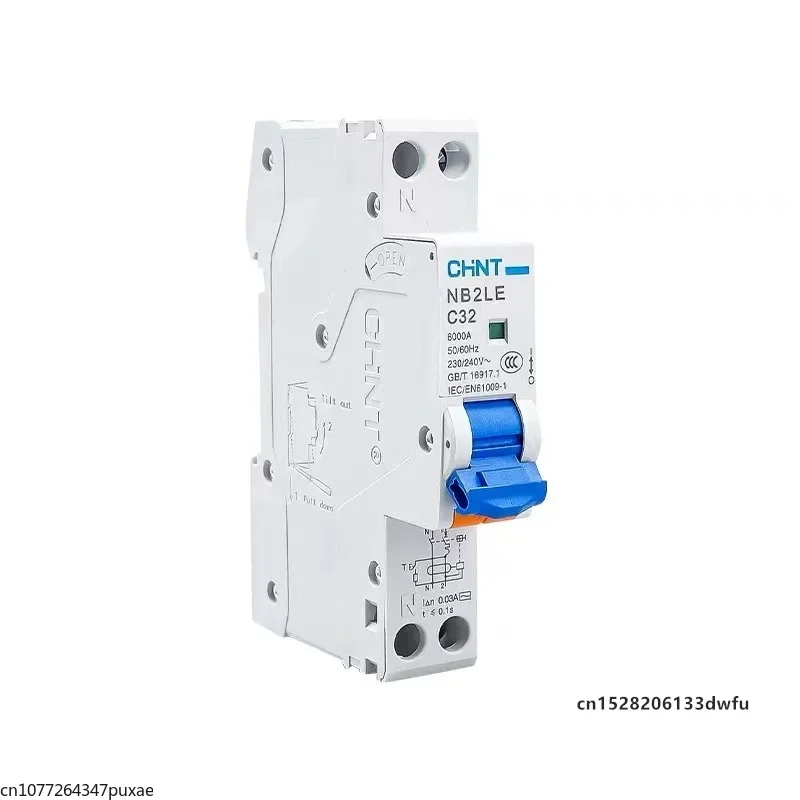 CHINT NB2LE 1P+N Residual Current Operated Circuit Breaker Leakage Protection Switch 0.03A 30MA 6A 10A 16A 20A 25A 32A 40A RCBO