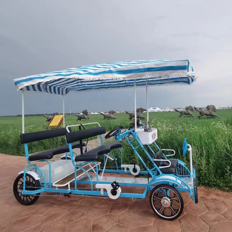

Aluminum 4 Person tandem Bike 4 Wheel Mother and Couple Bicycle