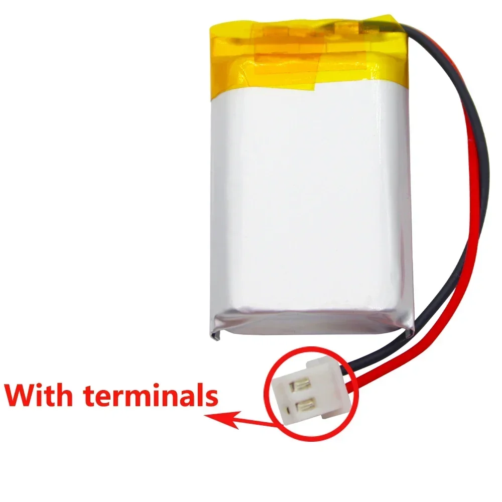 2 PCS 3.7v Rechargeable 802540 with Terminal Lithium Ion Polymer Lithium Battery Pcb Rechargeable 1200mAh Replacement Battery