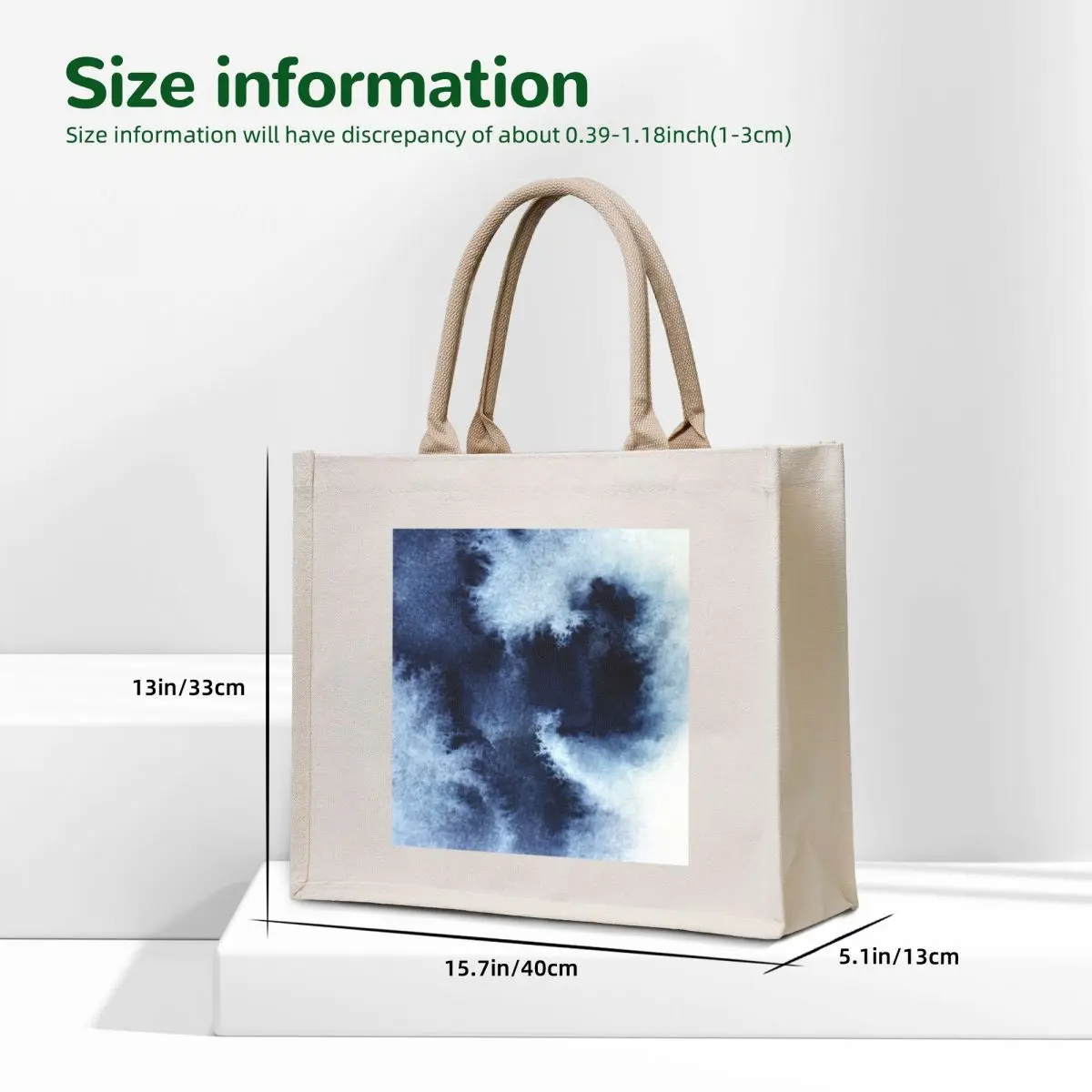 Indigo Nebula, Blue Abstract Painting Tote Bag tote bag men handbag Women's shopper bag