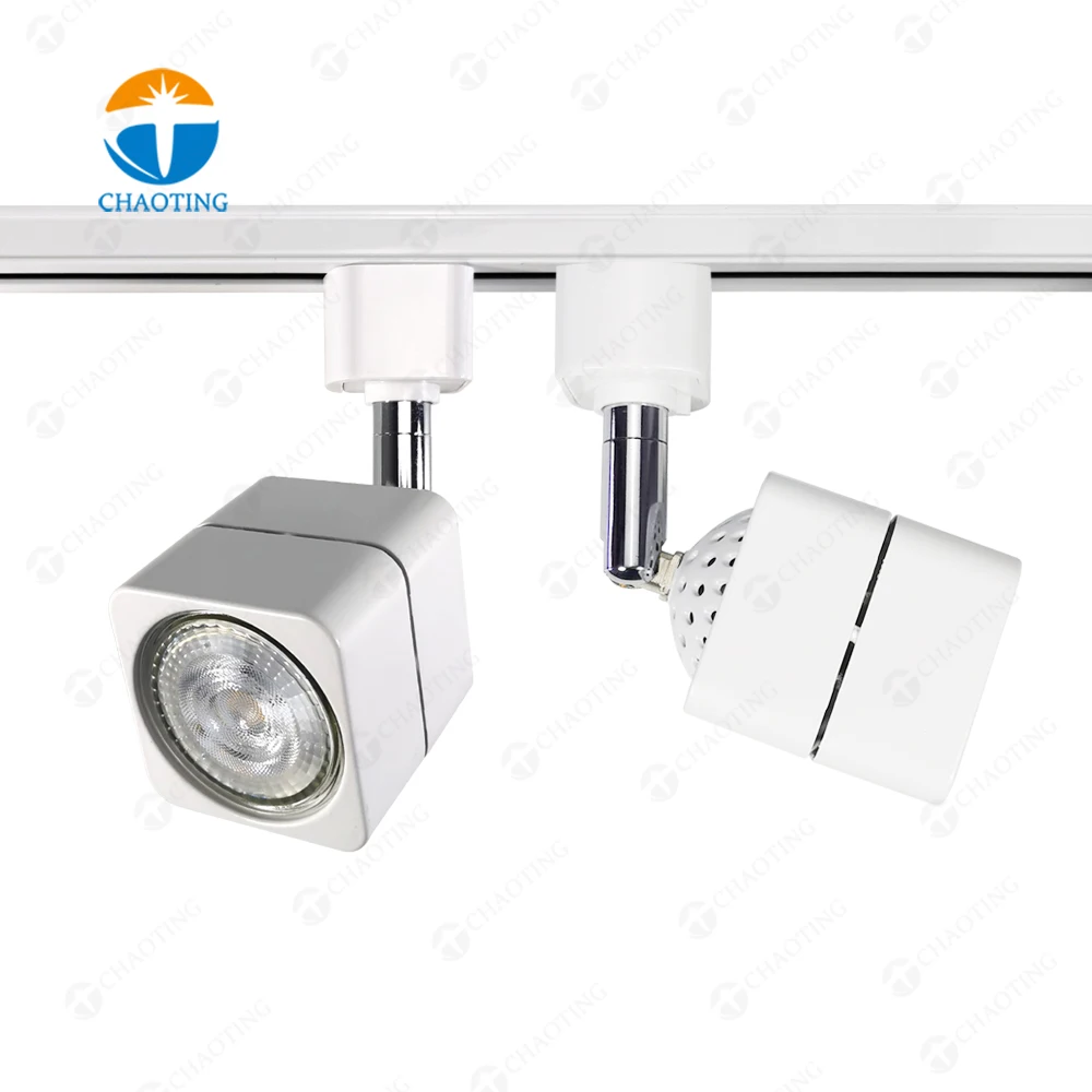 Ceiling 360 Degree Adjustable LED Track Light Fixture Housing 2 3 4 Wire Rail SpotLight MR16 GU10 COB Spot Light Track Housing