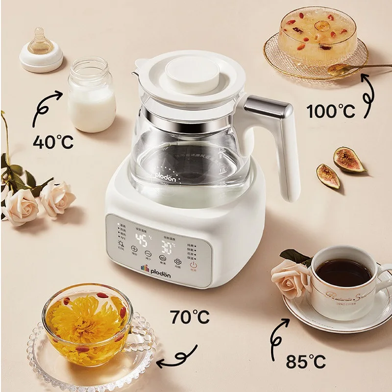 800W Electric Kettle Multifunctional Baby Thermostatic Milk Kettle 24H Hot Kettle 1.3L Home Glass Temperature Control Teapot