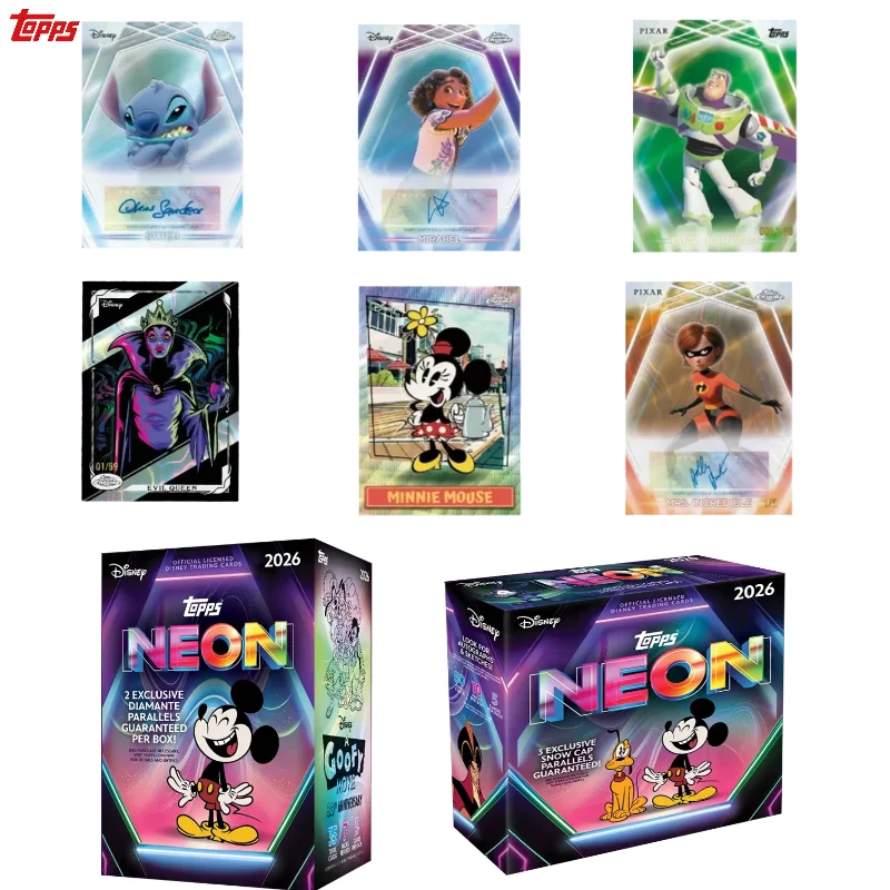 2026-topps-disney-neon-series-mystery-box-genuine-collectible-trading-cards-game-toys-holiday-birthday-gifts-for-boys-girls-kids