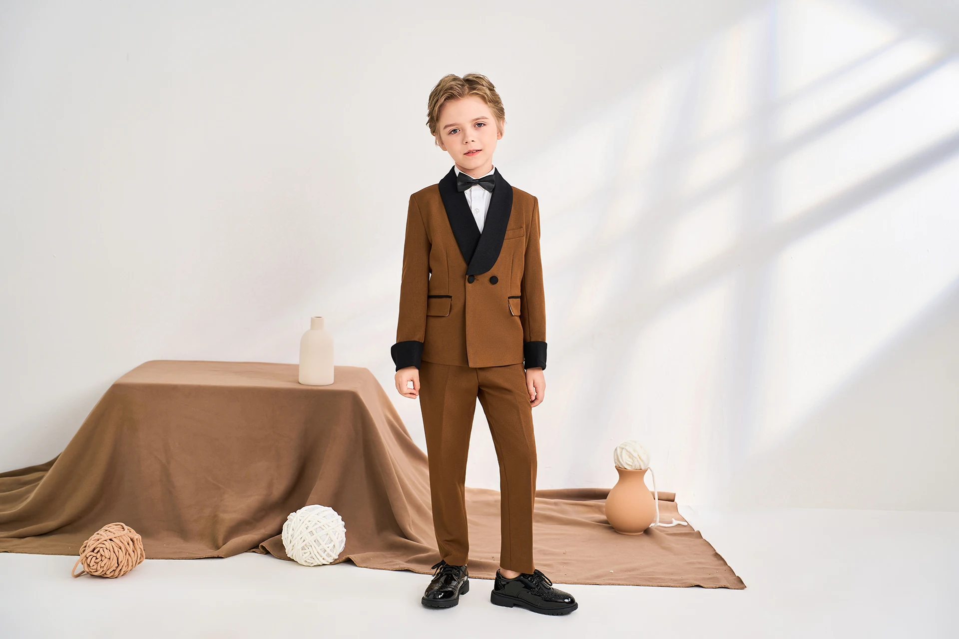 French Color Matching Boy Suits Cute Kids Dinner Tuxedos For Wedding Party Prom Birthday Wear Jacket Pants Vest