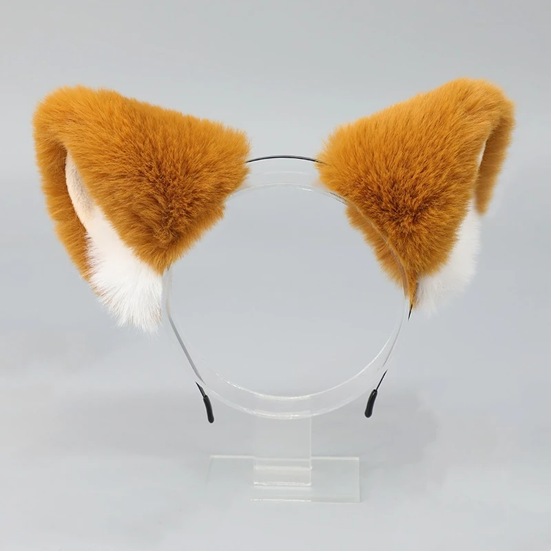 Cerceaux de cheveux d'oreille de renard de chat d'animal pour des filles, bandeau en fausse fourrure de Lolita Cosplay, bandes de sauna d'anime d'Halloween, vêtements de sauna, accessoires de cheveux