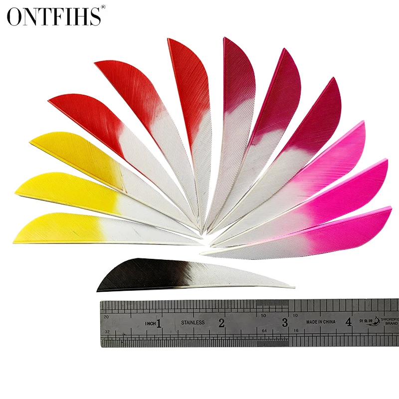 36 Pcs/lot 3Inch Water Drop Shape Arrow Feather Gradient Color Archery Fetches Arrow DIY Accessories Turkey Feather Fetching