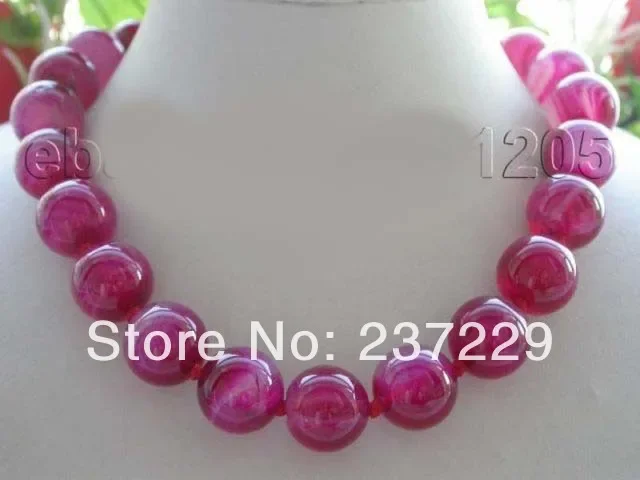 

Wholesale 18" Natural Red Round Agate jade Necklace