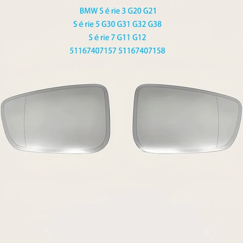 

BMW Série 3 G20 G21 Série 5 G30 G31 G32 G38 Série 7 G11 G12 Vidro do espelho traseiro aquecido com escurecimento automático para