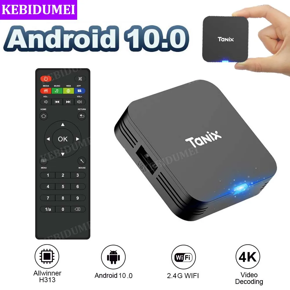 Android 10 Mini TV Box Allwinner H313 Cortex A53 Androidtv decodificador 4K Vedio decodificación 2,4G WiFi reproductor multimedia para Youtube