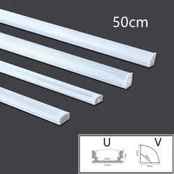 1-35Pcs/Lot 50cm Perfil Aluminio Led Corner Aluminium Profile Channel Holder for LED Strip Light Bar Cabinet Lamp Kitchen Closet