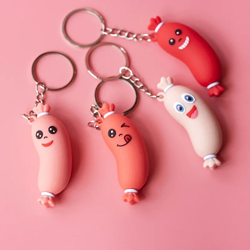Porte-clés en forme de dessin animé pour femmes et filles, pendentif de sac de Couple, mignon et amusant, breloque, figurines alimentaires, bijoux cadeau