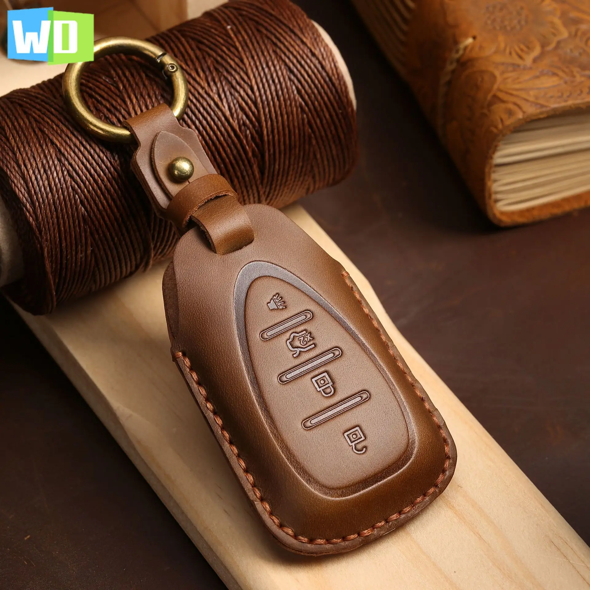 

Top Layer Genuine Leather Car Remote Key Case Cover Holder Keychain For Chevy Chevrolet Captiva Cruze Malibu Sail Car Accessory