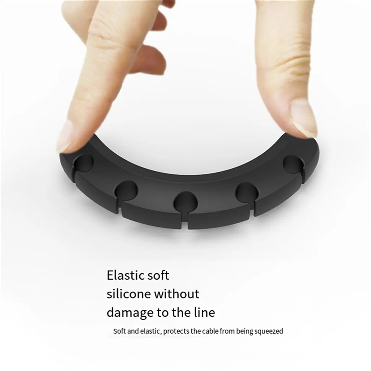 DTD2141-HOT-5 Holes Self-Adhesive Power Cord Manager Fixed Chuck Plug Mouse Cable Headset Winder Mobile Phone Data Cable Card Bl