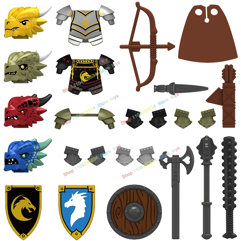 

Аниме игры Undead Dragon Knight, кирпичи, средневековые драконы, рыцари, солдаты, воины, аксессуары, строительные блоки, игрушки N833-836