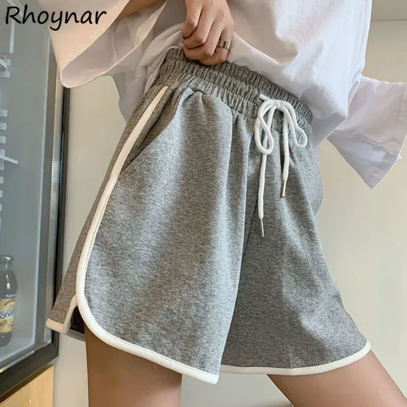 

M-4XL Casual Shorts Women Baggy Wide Leg Trousers Teens High Waisted Sporty Korean Clothes Stylish Cozy Summer Students Simply