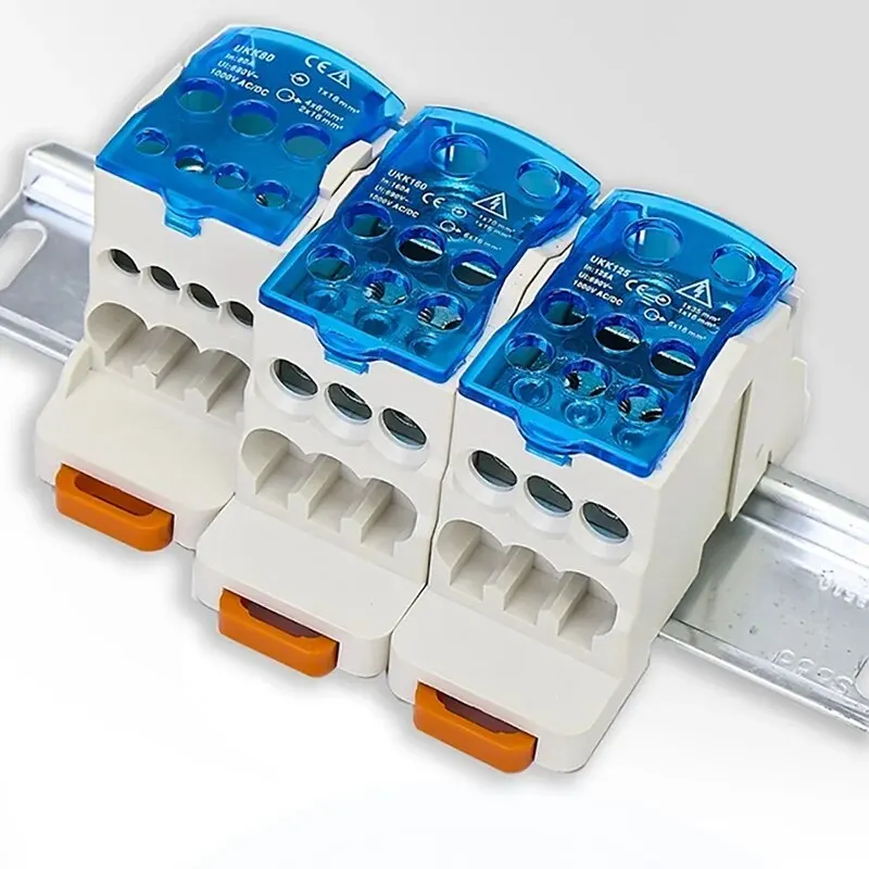 UKK-80A Single-Stage Splitter Box Wire Connector High-Current Household Into A Multi-Outlet Terminal Block Rail Splitter Box