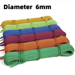 6mm Portable Climbing Rope Non-slip Downhill Rope for Survival Parachute Cord Lanyard Camping Climbing Rope Hiking Clothesline
