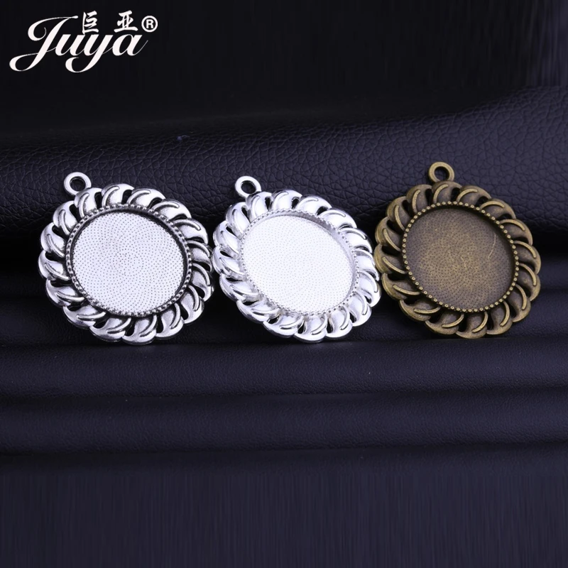 10 pz/lotto 25mm Cabochon Base fascino pendente cornici impostazione per collana pendente gioielli fai da te fare artigianato accessori risultati